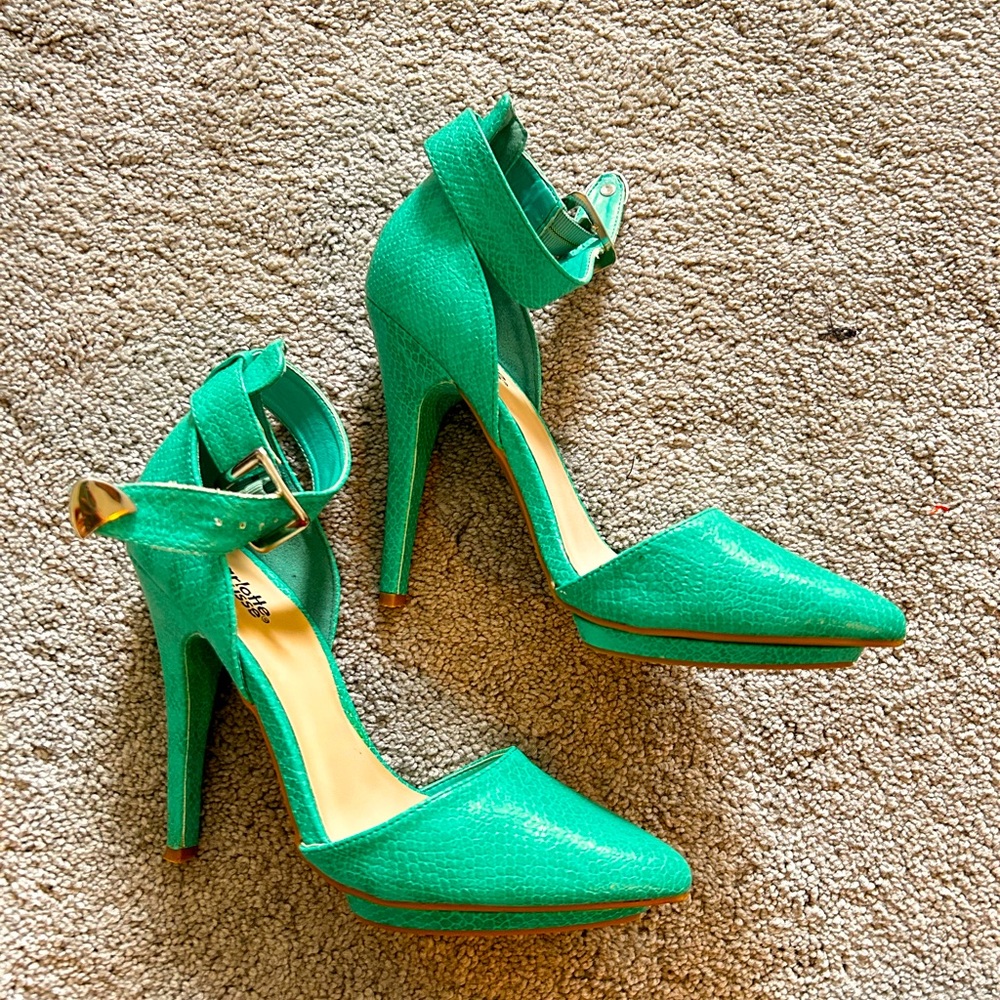 Mint green heels
